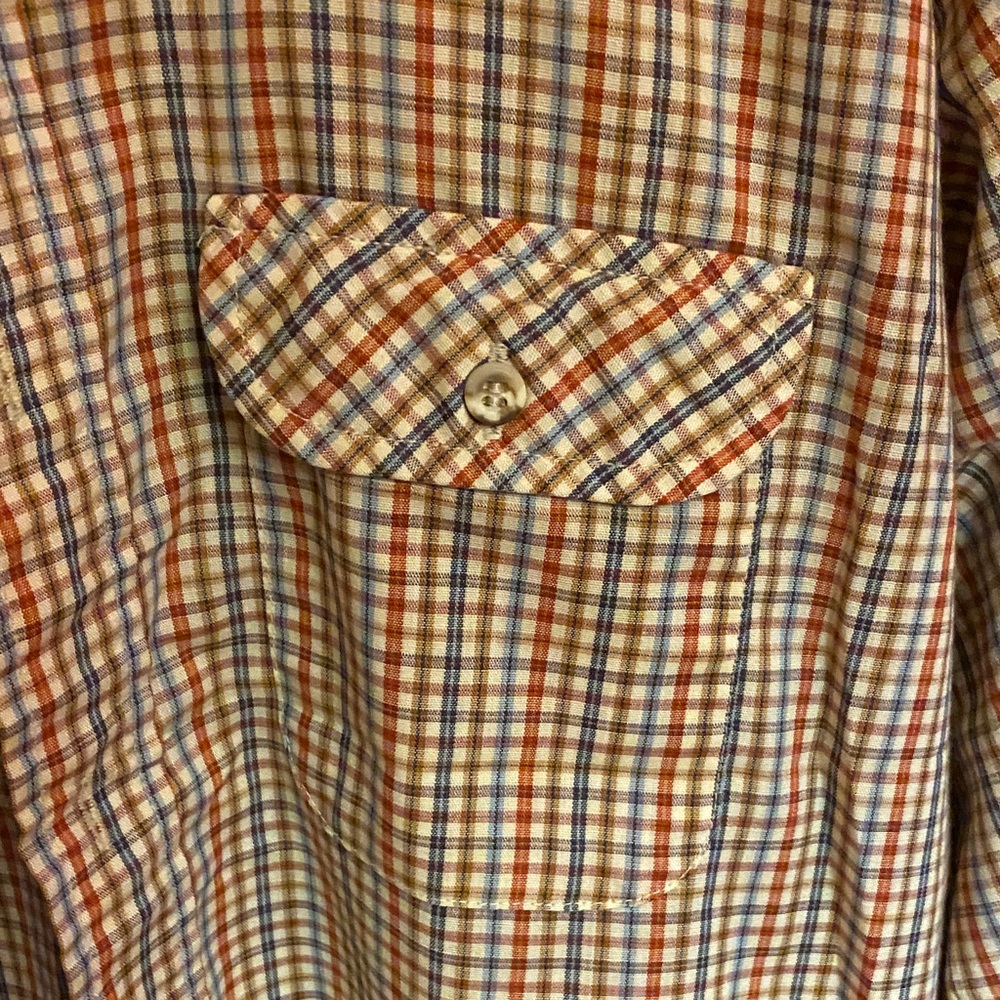 Levi's Men's Checkered Button Down Shirt - Brown and White - Picture 4 of 7